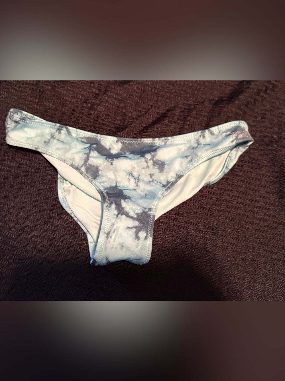 PINK Victoria's Secret Light Blue Tie-Dye Bikini Bottoms